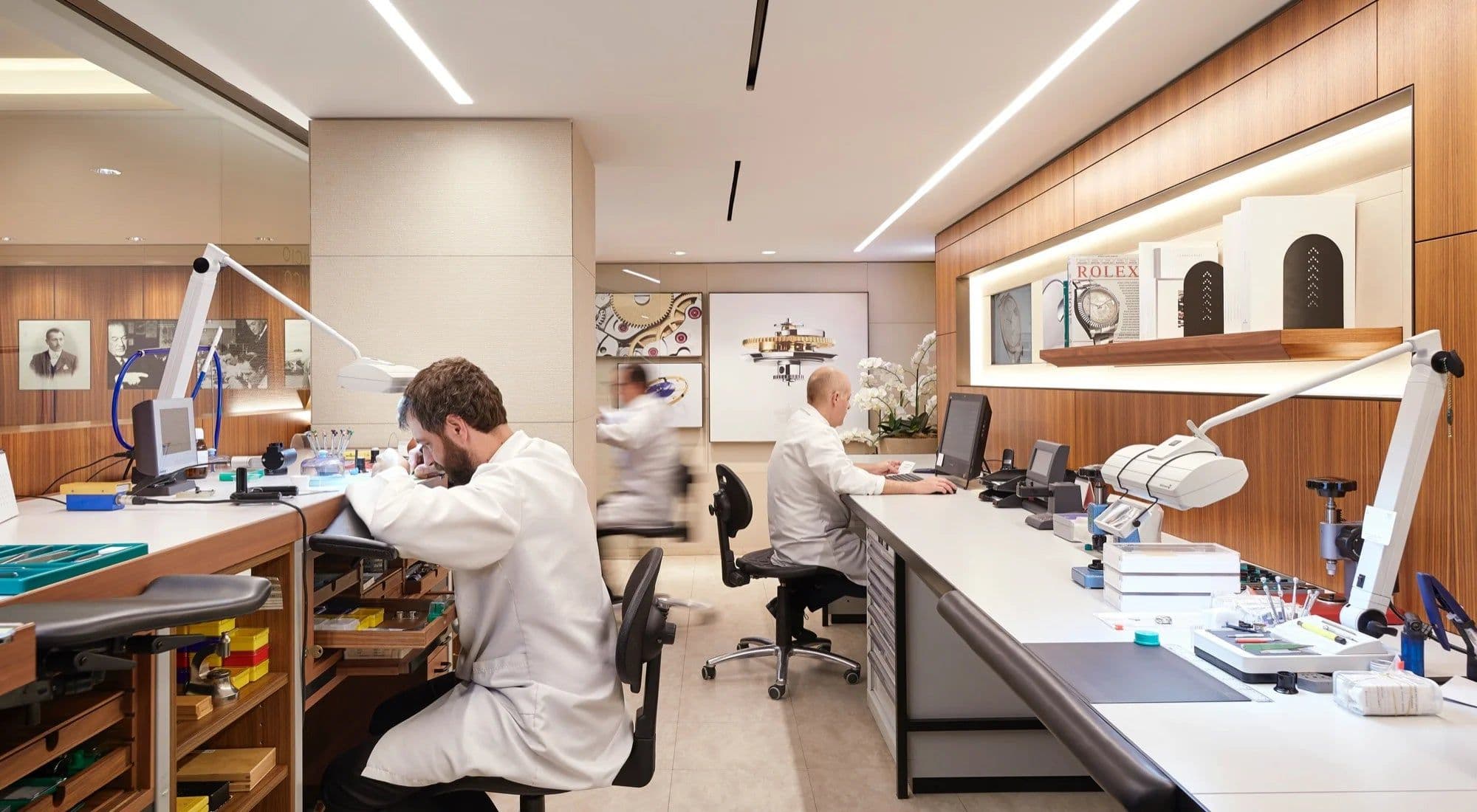 Rolex Servicer's in their Workshop